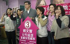 台北市立委選舉，民進黨第二選區的姚文智成功的攻下一席，粉碎了國民黨想在台北市八仙過海的夢想。圖片來源：中央社。   
