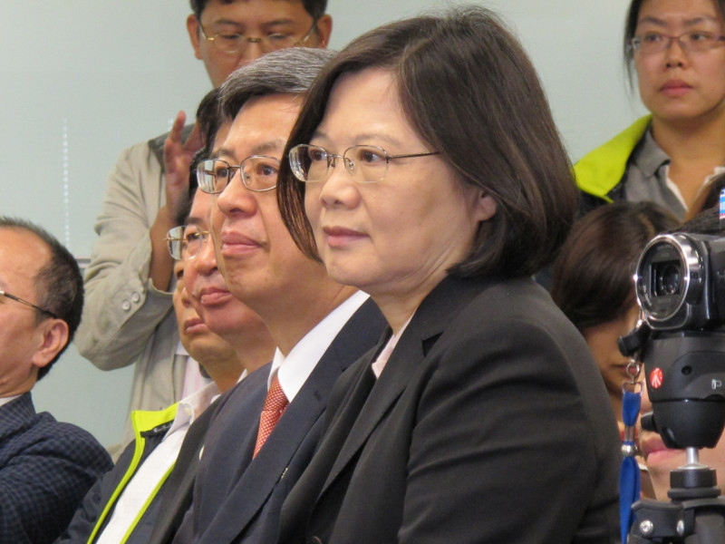 民進黨總統參選人蔡英文24日表示，台灣參與國際人道救援不落人後。圖：林朝億/攝   