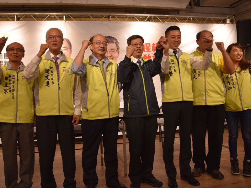 民進黨副總統參選人陳建仁21日出席柯建銘造勢活動。圖：柯建銘辦公室提供   