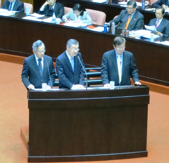 行政院長陳冲2日在立法院答詢表示，不會去推測美高官不來台的原因。圖片：林朝億/攝   