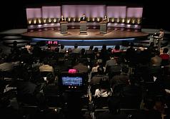 2012總統選舉電視辯論最終回今天登場。圖片來源：中央社。   