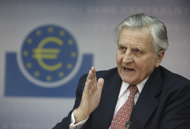 歐洲央行(European Central Bank)行長特里謝(Jean-Claude Trichet) 肯定歐盟與國際貨幣基金組織聯手援助希臘，是可行的解決方式。圖片來源：達志影像/路透社   