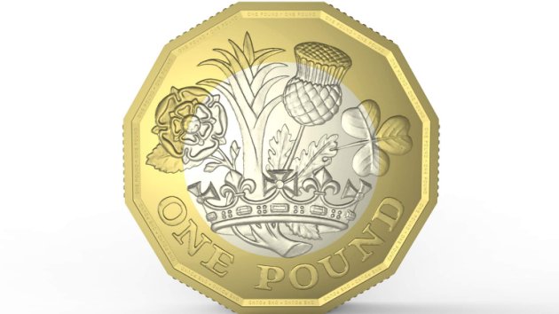 搶鮮曝光的硬幣具有12邊形，採用雙金屬結構，同時有英國國家象徵。圖：翻攝網路   