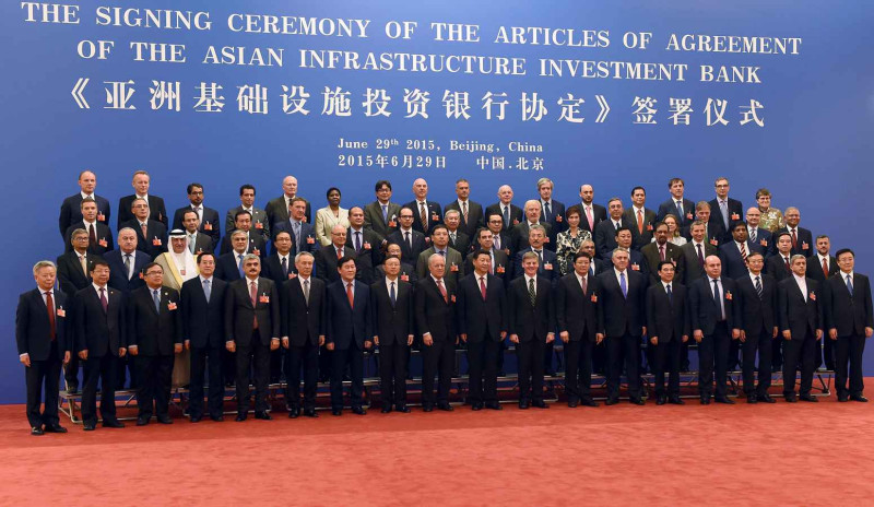 亞投行57個創始成員國6月29日赴北京簽署成立協定，預定年底開始運作。圖片來源：達志影像/路透社資料照片   