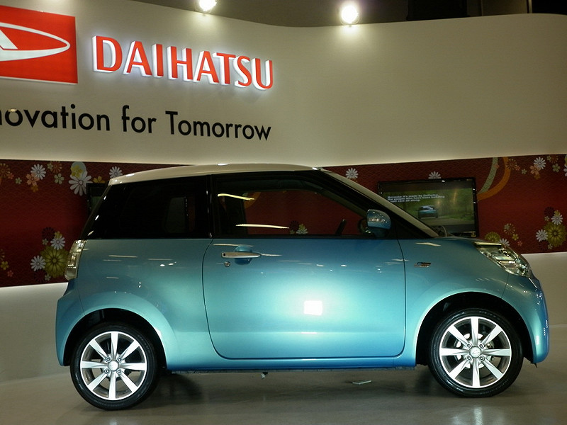 Daihatsu的輕量化工藝700公斤綠能車款，重量只有一般車體的1/2。圖片：謝莉慧/攝&nbsp;&nbsp;&nbsp;