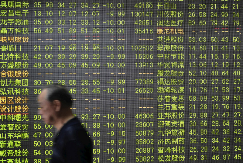 中國股市週二再度暴跌。圖片來源：達志影像/路透社資料照片   