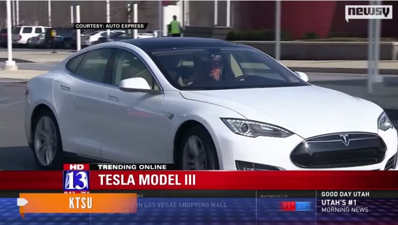 美國電動車大廠特斯拉（Tesla）宣佈，將於2017年開始生產低價電動車Model 3。圖：翻攝網路   