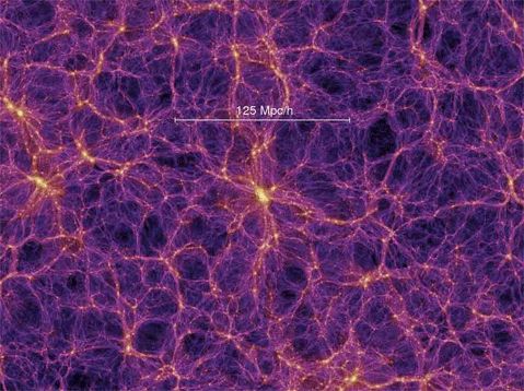 為了探索宇宙能量，中研院的天文研究團隊最近成功的研發出新技術，藉由太空中極遙遠的氫氣體所發出的電波，描繪出「宇宙網」(cosmic web)的圖像。圖片來源：中研院天文網。   