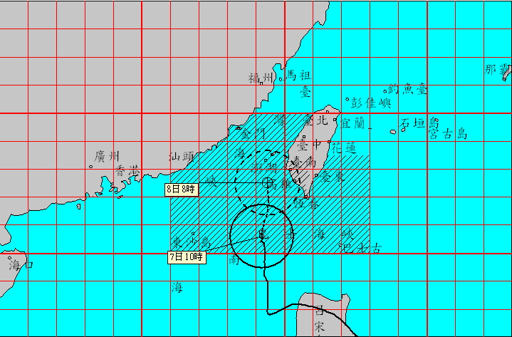 蓮花颱風路徑再往西修正，中心登陸機率降低，但各地仍須嚴防豪雨。圖：翻攝自氣象局網站   