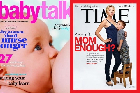 《時代》雜誌下期封面(右)的挑釁，比2006年鬧出極大爭議的《Babytalk》封面(左)更直接。(圖片來源:網路)   