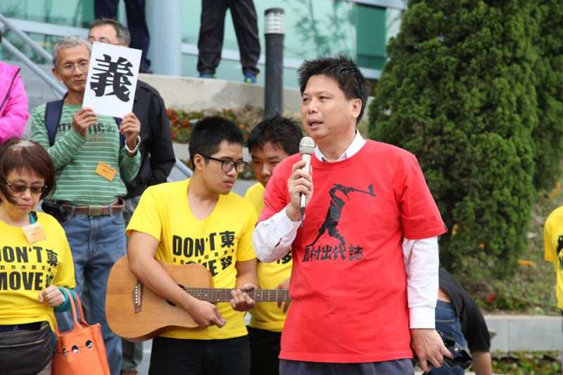 政大地政系教授徐世榮也強力反對徵收，怒斥「土地徵收要件沒有一項叫做選舉！」圖3之3：林雨佑/攝   