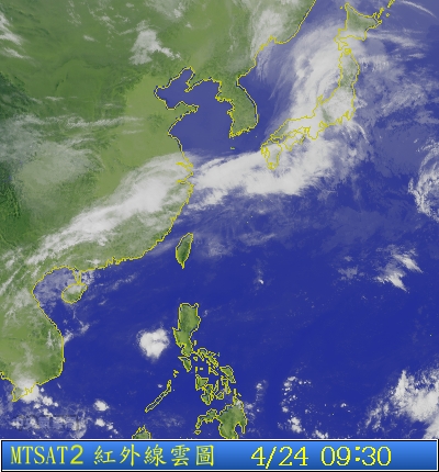 中央氣象局今（24）日表示，今日全台各地多為多雲到晴的好天氣，白天氣溫仍偏高，北部高溫約27度到30度左右，中、南部地區還有機會達到31度左右。圖：翻攝自中央氣象局網站   