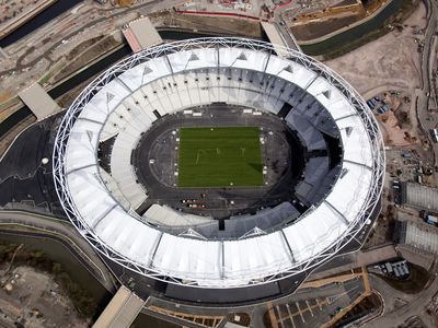 倫敦奧林匹克體育場建造工程在3月29日正式完工。圖片：中央社   