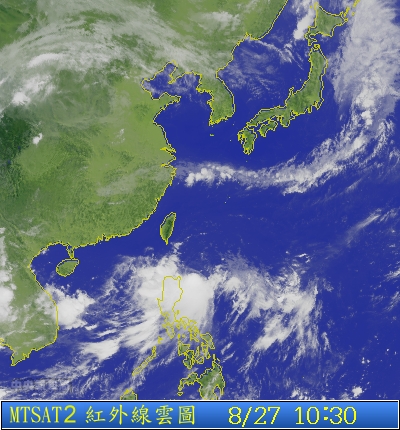 今年第15號颱風、輕颱「康芮」持續逼近台灣，氣象局預報員商俊盛今（27）日表示，氣象局將在今日上午11點30分左右發布海上颱風警報。圖：翻攝自中央氣象局   
