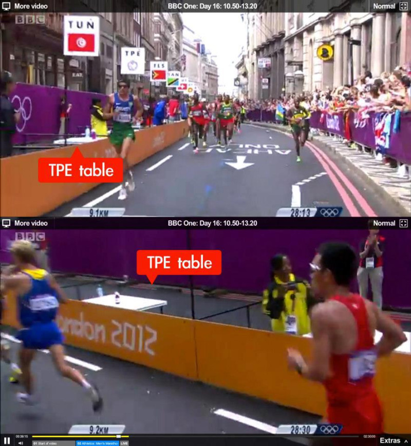 有網友在臉書上貼出馬拉松選手張嘉哲12日在比賽過程中，竟然沒有任何人「遞水」，引發網友一片譁然。圖片來源：翻攝自臉書   