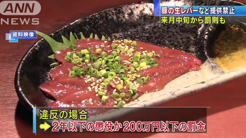 日本厚生勞動省27日通過決議，餐飲業自6月中起，禁止提供生豬肉料理。圖：翻攝網路   