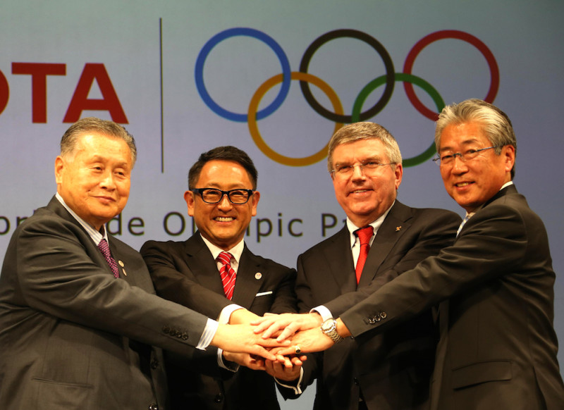 全球汽車龍頭豐田汽車（Toyota）13日簽約成為奧運史上首家汽車贊助商，據傳10年合約金額將近10億美元，創下奧運紀錄。圖片來源：達志影像/美聯社   