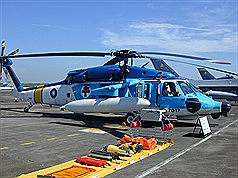 嘉義空軍基地1架S-70C海鷗救護直升機，26日晚間在台東蘭嶼附近海域執行海上救援任務時失聯，疑似落海。圖為失聯的海鷗直升機。圖片來源：中央社資料照片   