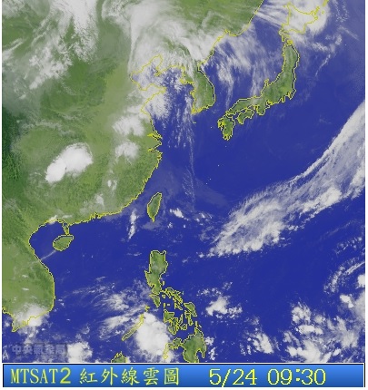 據中央氣象局表示，隨著鋒面遠離，從今（24）日開始到下星期一，各地天氣穩定，大多是多雲到晴的天氣。圖：翻攝自氣象局官網   