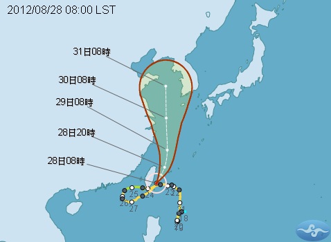 根據中央氣象局表示，今日是天秤颱風影響台灣最明顯的時刻，由於天秤移動速度偏快，因此影響時間可能縮短，氣象局表示有機會在今天凌晨解除全台陸上警報。圖片來源：中央氣象局。   