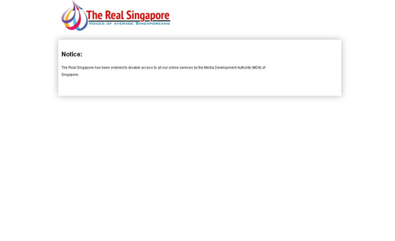 民營政治網站「真實新加坡」3日晚上8點前遭新加坡官方要求關閉，同時，撤銷網頁和社交平台的貼文。圖：翻攝網頁   