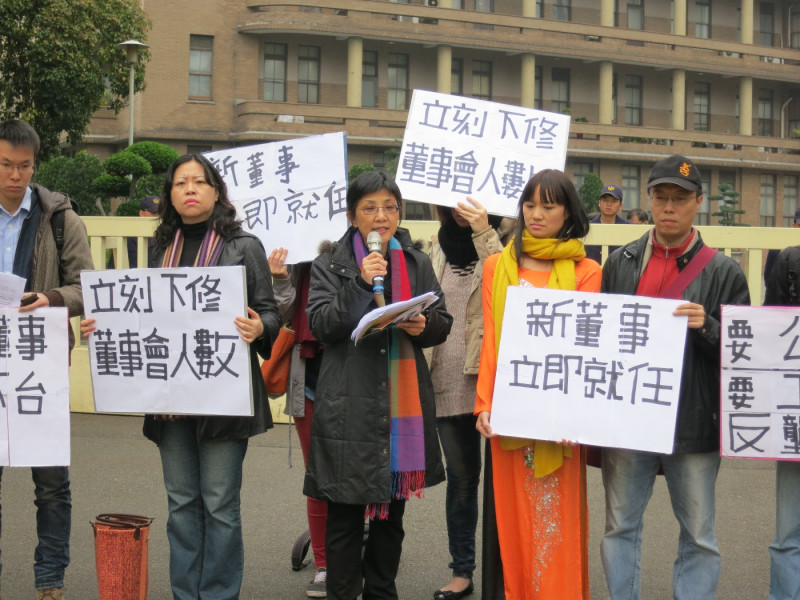 台大新聞所教授張錦華25日說，公視董事僵局是台灣民主之恥。圖：林朝億/攝   