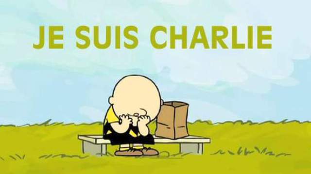 有漫畫同業以卡通史努比人物「查理布朗」（Charlie Brown）為主題，畫出「查理布朗哭哭」的模樣，為罹難者哀悼。圖：翻攝自推特   