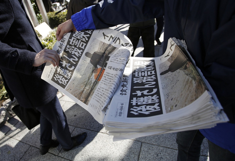 在日本銷售量最高的《讀賣新聞》，擁有900萬份的發行量。圖片來源：達志影像/路透社資料照片   