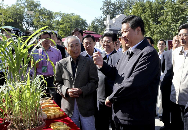 自9月1日起就未公開露面的中國國家副主席習近平，「神隱」2週後終於在今（15）日上午出席中國農業大學的「全國科普日」活動。圖片來源：翻攝自新華網   