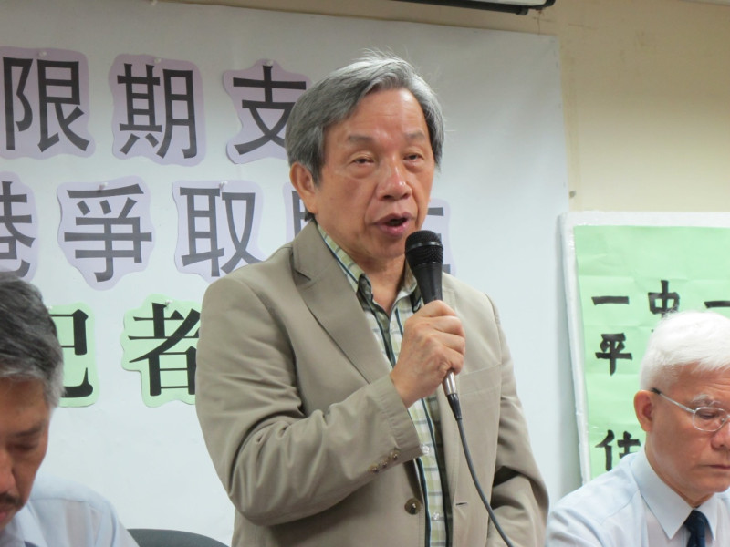 台灣社社長張炎憲1日表示，台灣應該聲援香港的民主。圖：林朝億/攝   