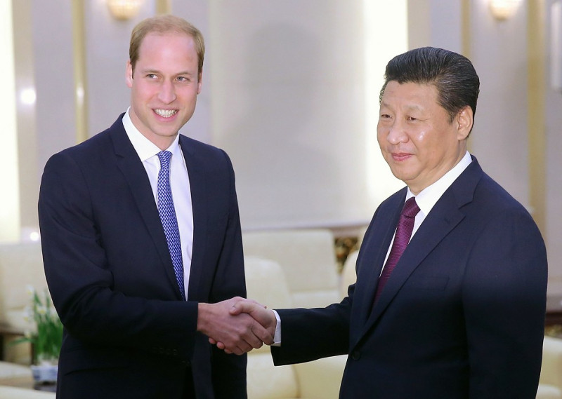 英國威廉王子訪問中國與習近平會晤。圖片來源：達志影像/路透社   