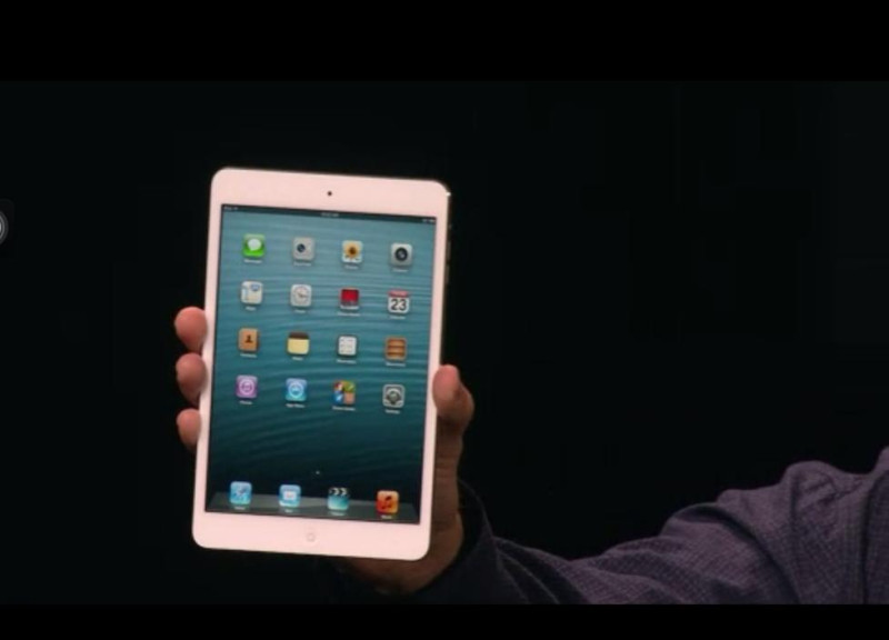 iPad mini今天在蘋果發表會上風光亮相，圖：劉奕霆翻攝。   