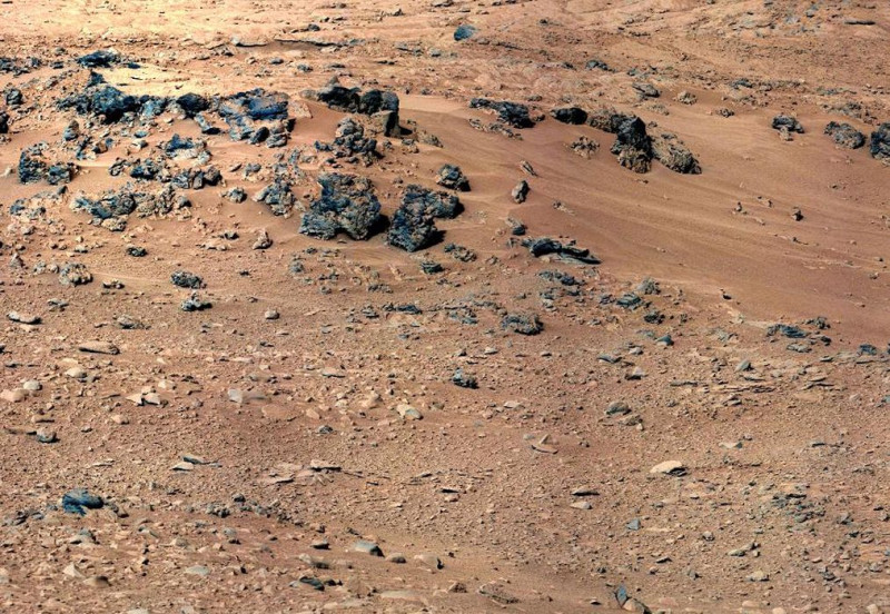 一項最新的理論指出，地球上的生命可能源於火星。圖為美國「好奇號」拍攝的火星探測照片。圖片來源：達志影像/美聯社資料照片。   