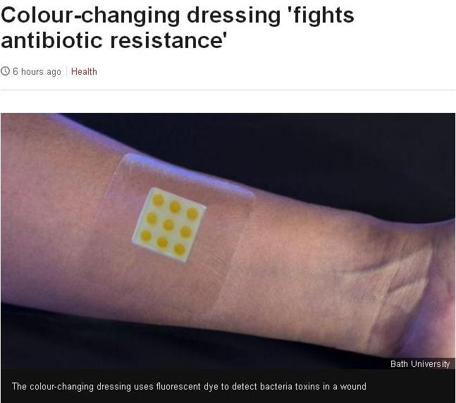 英國科學家研發出一款能夠偵測細菌感染的穿戴式醫療裝置。圖片來源：翻攝自BBC網站。   