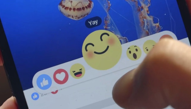 臉書宣布，從9日開始，將在愛爾蘭和西班牙測試，讓臉友使用其他表達喜怒哀樂等6種表情按鈕。圖：翻攝自祖克柏臉書   