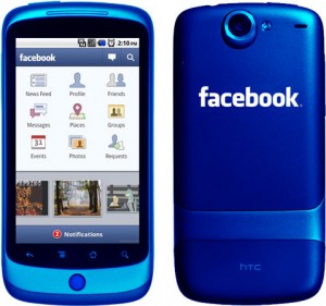 近日傳出臉書將和HTC合作，推出共同品牌的智慧型手機。不過，臉書CEO馬克．祖克柏表示，開發臉書自有手機是沒有意義的。圖為網友合成的HTC與臉書自有品牌手機。圖片來源：翻攝自網路。   