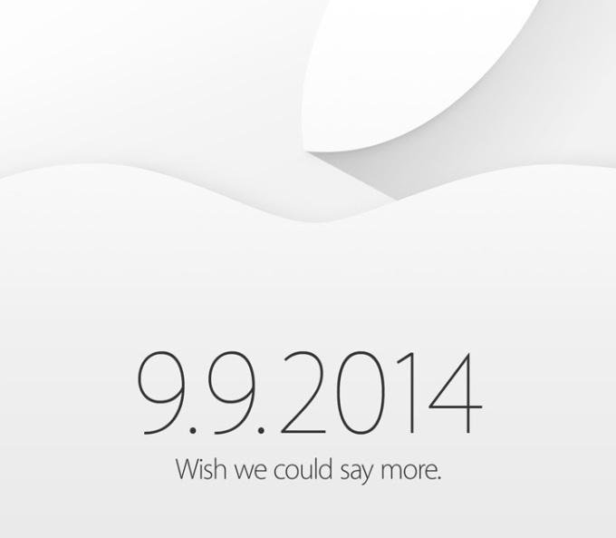 萬眾期待的蘋果發表會，確定在9月9日正式登場，預料蘋果將會在會中發表全新大尺寸iPhone 6，圖為發表會邀請函。圖：翻攝自網路   