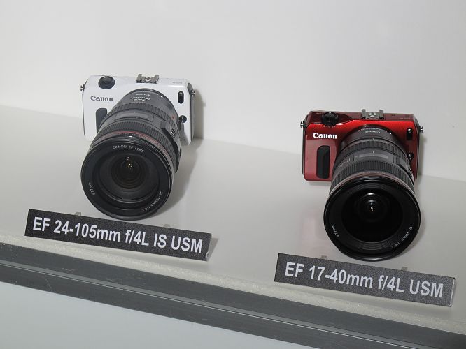 遲遲在無反光鏡市場缺席的Canon，終於推出 EOS M機種，挾帶Canon龐大的EF系列鏡頭陣容，可望迅速在市場上佔有一席之地。圖：胡華勝/攝。   