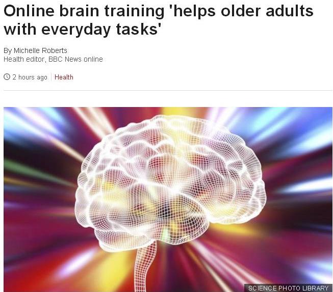 英國研究證實大腦訓練遊戲有助於老人處理日常生活事務。圖：翻攝自BBC網站   