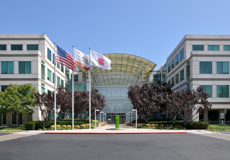 蘋果將於9月在日本橫濱設立研發據點，圖為蘋果位於加州的總部。圖：翻攝維基百科   