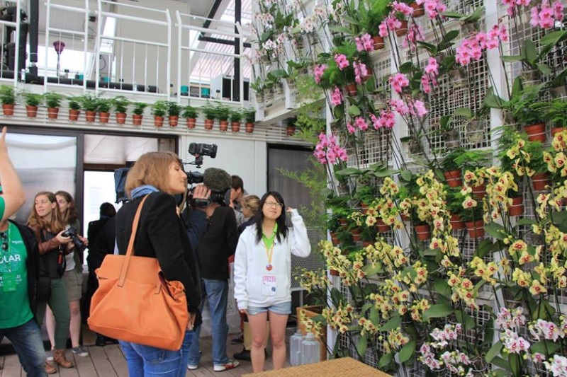 國立交通大學的蘭花屋，在法國巴黎的綠建築國際競賽中，獲得「能源效率」單項獎項第3名。圖片來源：Solar Decathlon-Orchid House 交大能源屋計畫FB粉絲專頁。   