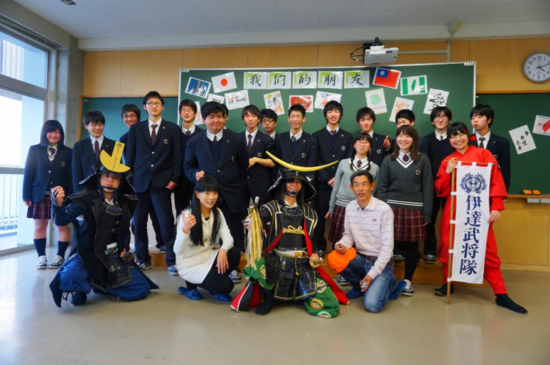 仙台城南高中的學生們希望台灣的學生們能造訪宮城。圖：網友提供   