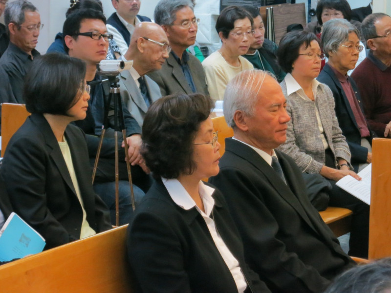 前民進黨主席林義雄夫婦28日參加義光教會追思活動，紀念33年前林宅血案。圖：林朝億/攝   
